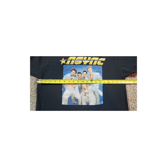 *NSYNC Pop Music Boy Band Y2K Unisex Black Crewneck T-Shirt Size Large - Picture 4 of 5